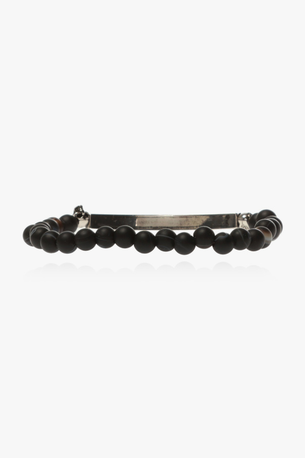 ALEXANDER MCQUEEN BLACK BRACELET WITH BEADS