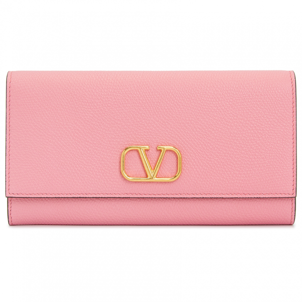 V Logo Signature Women's Long Wallet