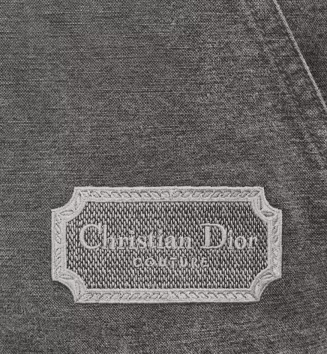 Christian Dior Couture Zipped Blouson Gray Cotton Denim