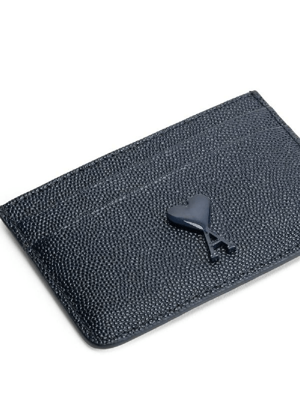 Heart Logo Pebbled Leather CardHolder