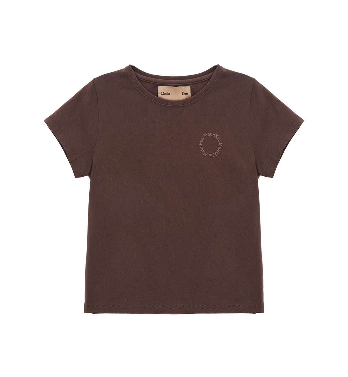  CIRCLE LOGO CROP TOP IN BROWN