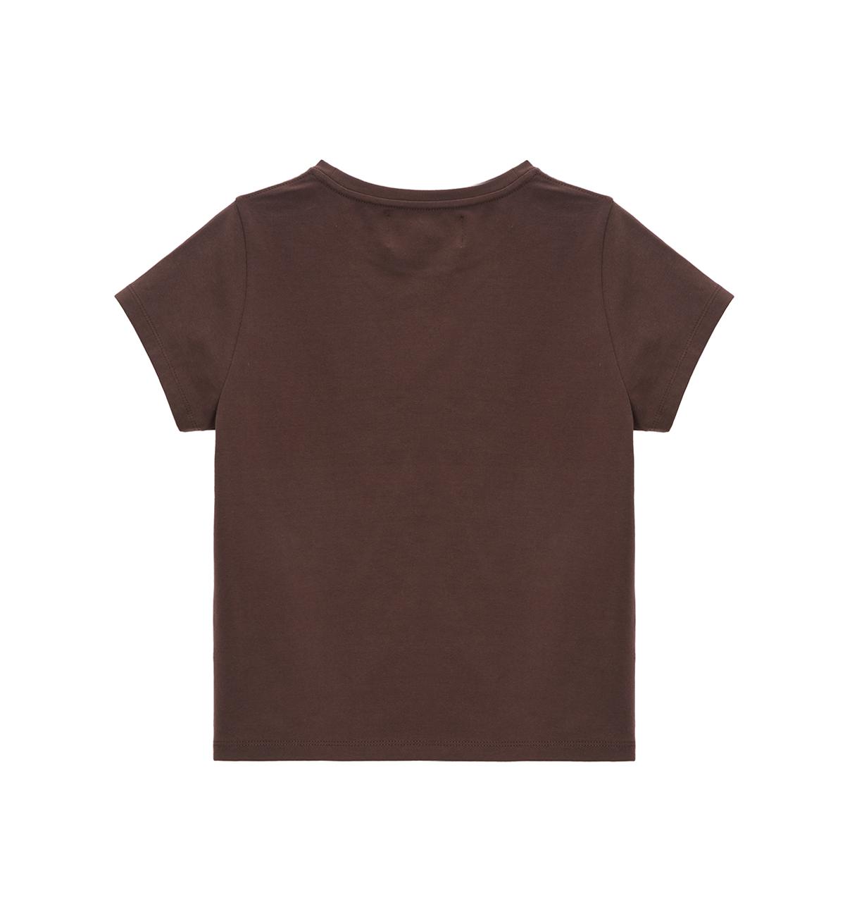  CIRCLE LOGO CROP TOP IN BROWN