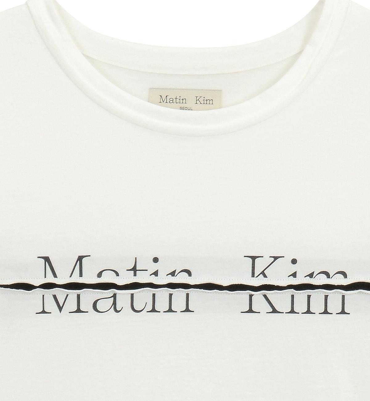 ★MATIN KIM★CUTTED LOGO LAYERED TOP ★MK2312TS009M0PK★ 