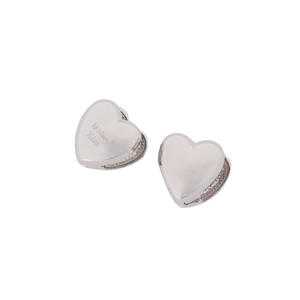 VOLUME HEART EARRING IN SILVER