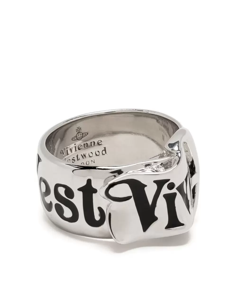 Vivienne Westwood logo print sterling-silver ring