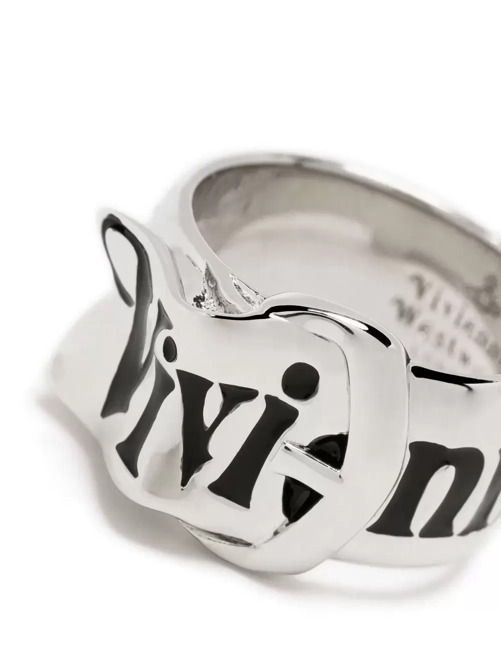 Vivienne Westwood logo print sterling-silver ring