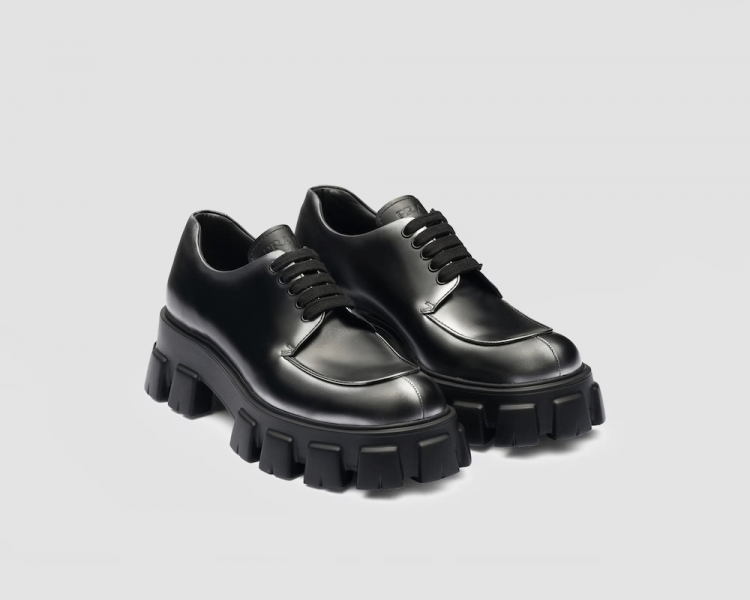Monolith nuanced brushed leather lace-up shoes