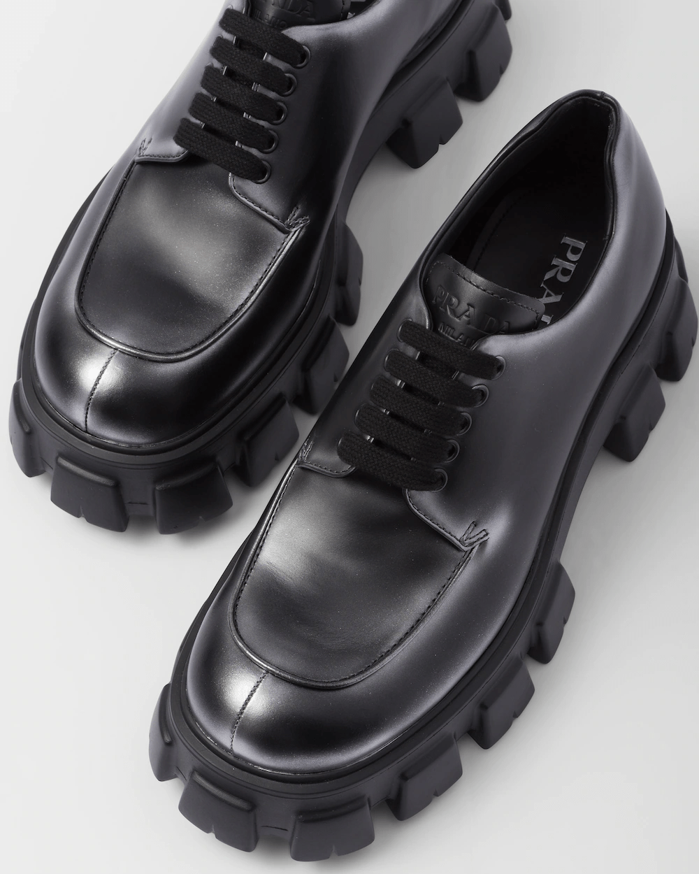 Monolith nuanced brushed leather lace-up shoes