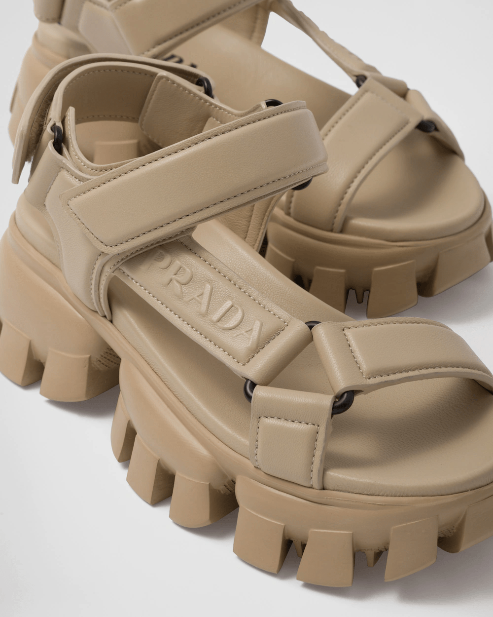 Nappa leather sandals in Beige