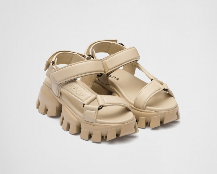 Nappa leather sandals in Beige