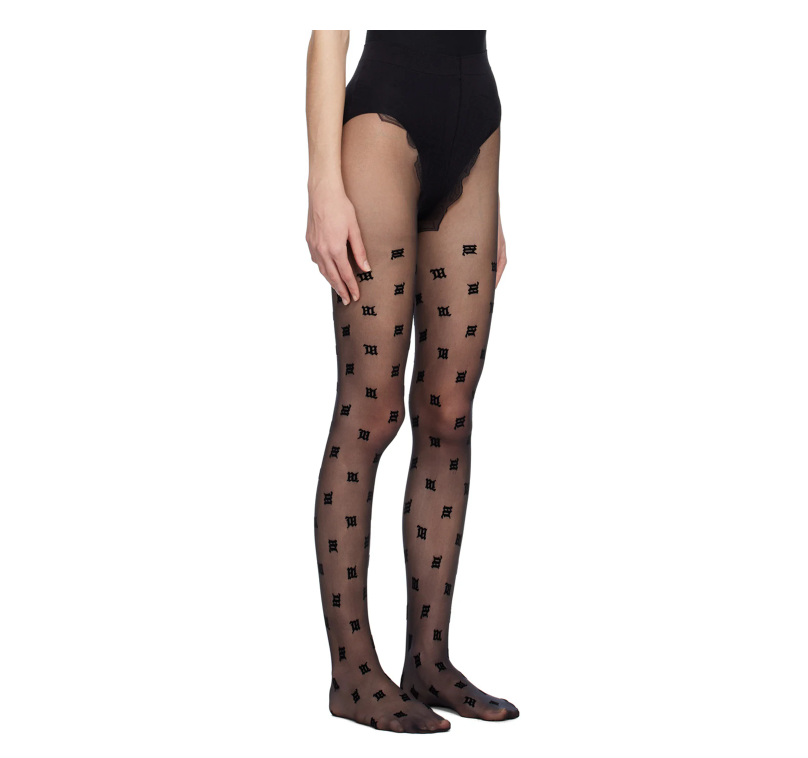 Black Monogram Tights