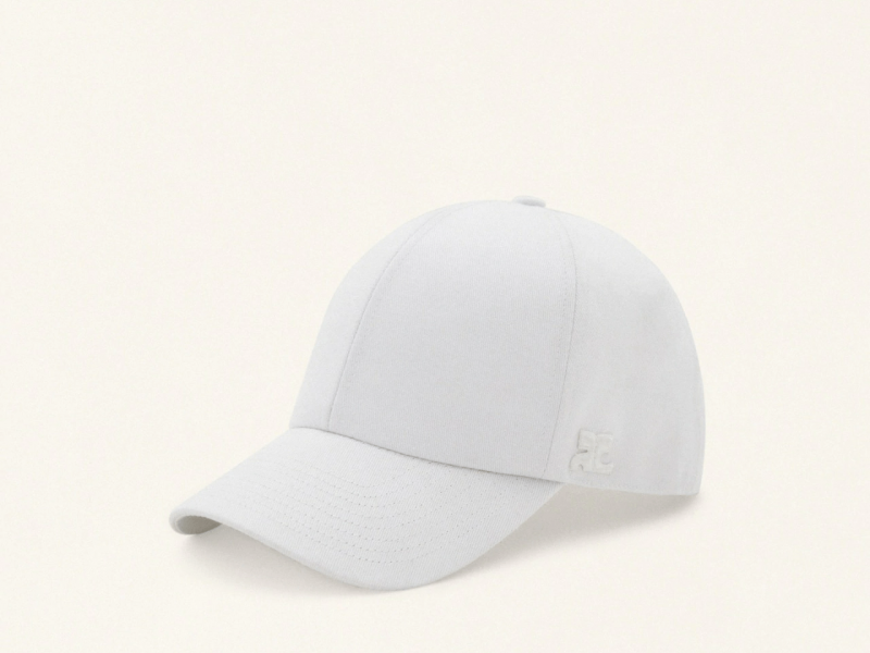 Courreges Classic Cotton Cap White