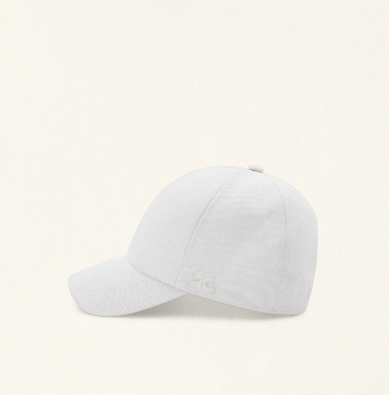 Courreges Classic Cotton Cap White