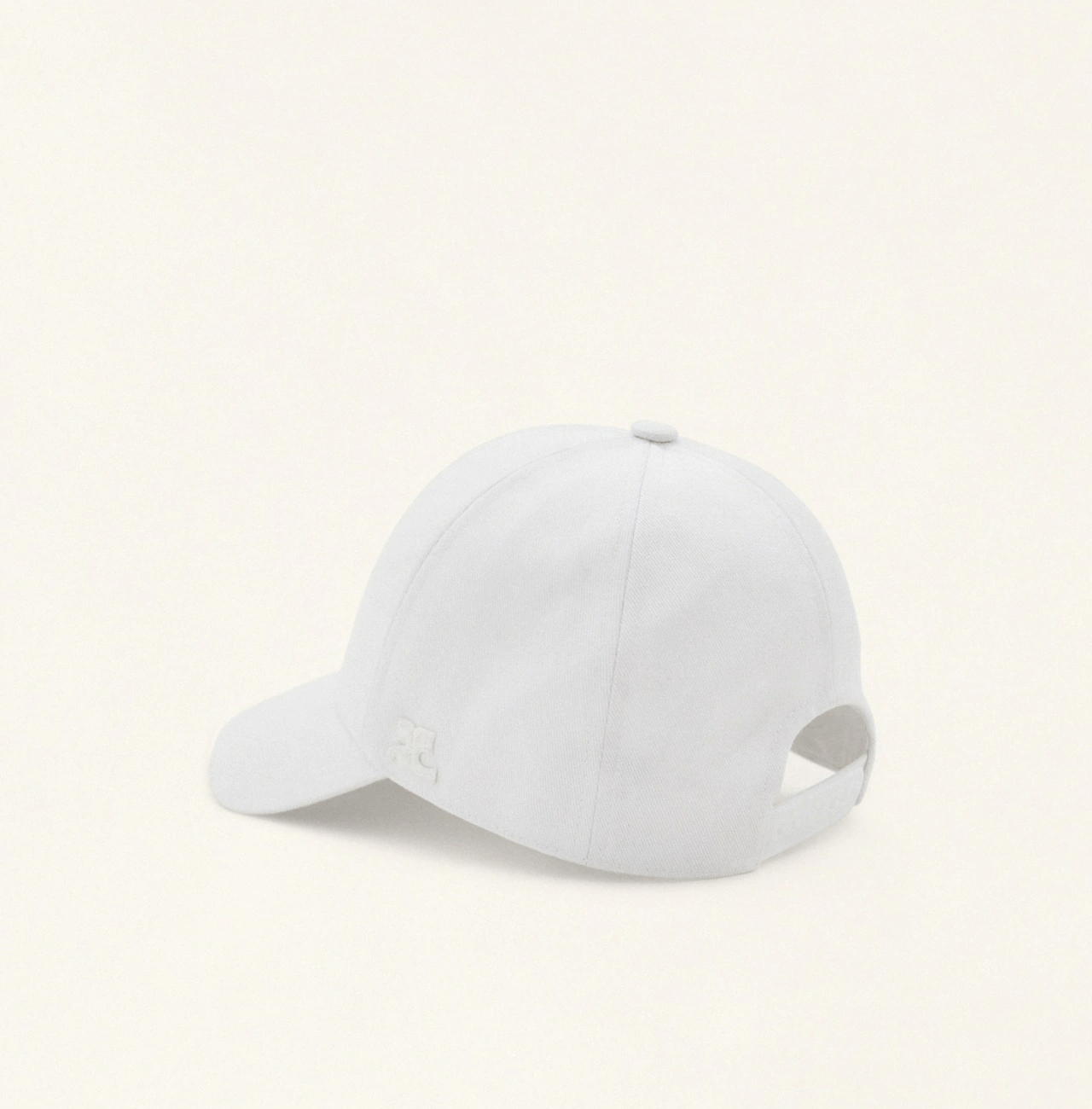 Courreges Classic Cotton Cap White