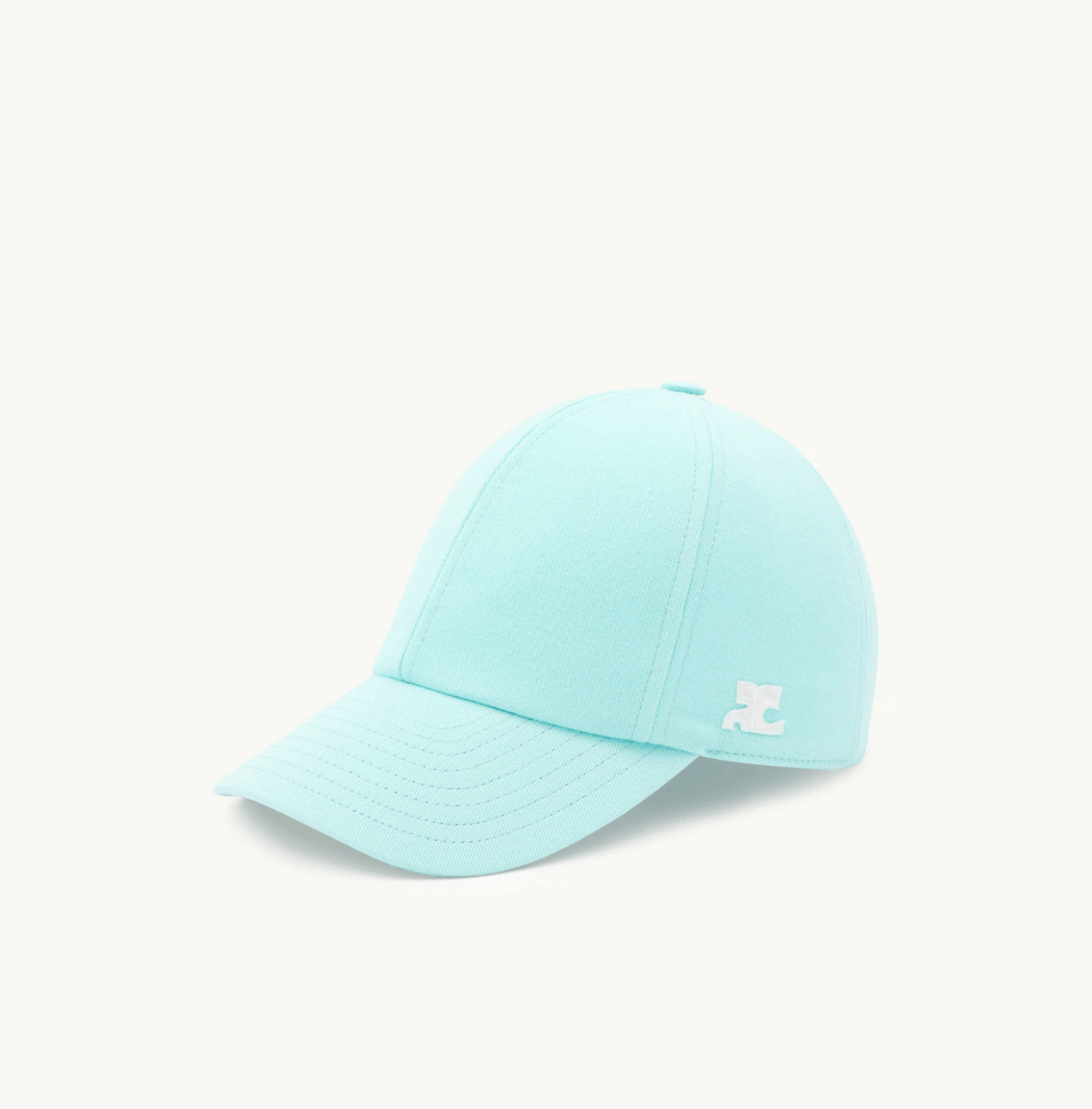 Courreges Cotton Signature Cap Turquese