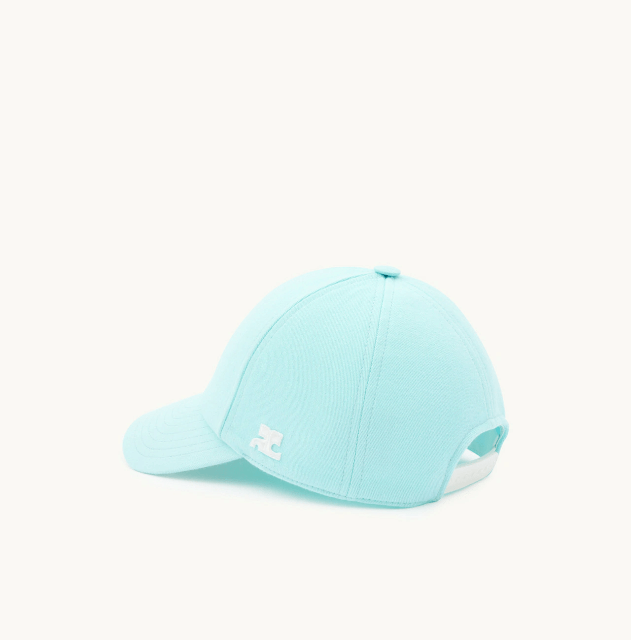 Courreges Cotton Signature Cap Turquese