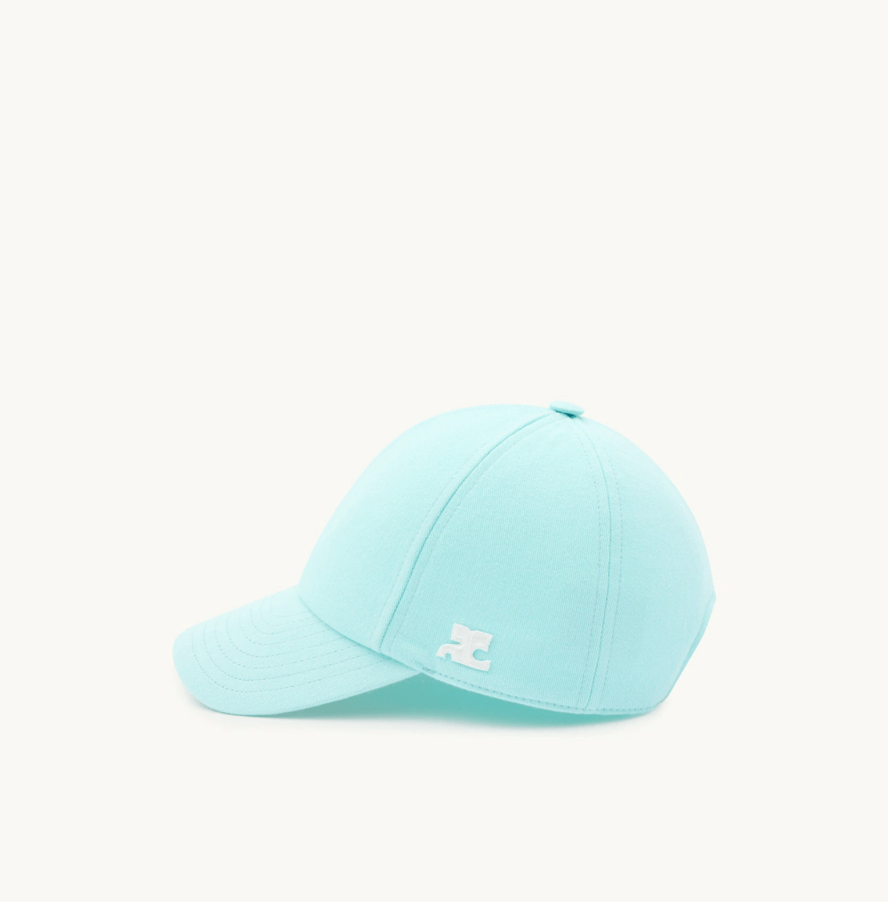 Courreges Cotton Signature Cap Turquese