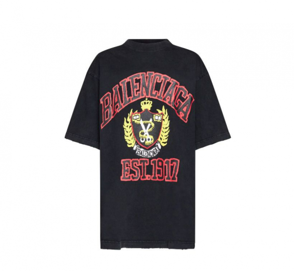 Balenciaga College Tee Washed Black