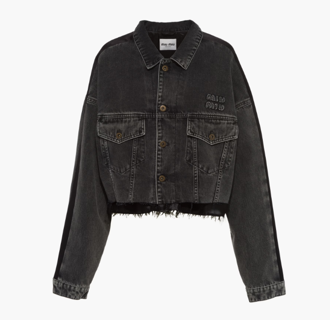 Black denim blouson