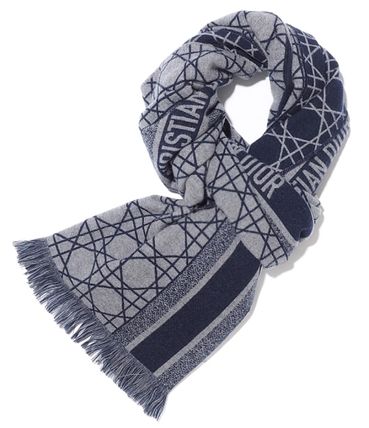 Cannage Scarf Gray Cashmere