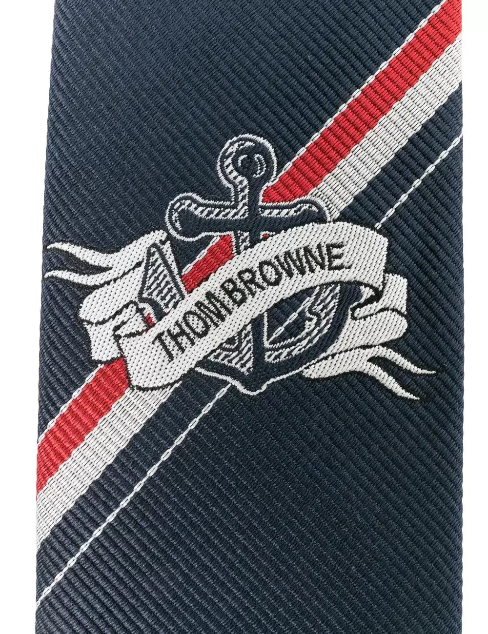 Anchor logo silk tie