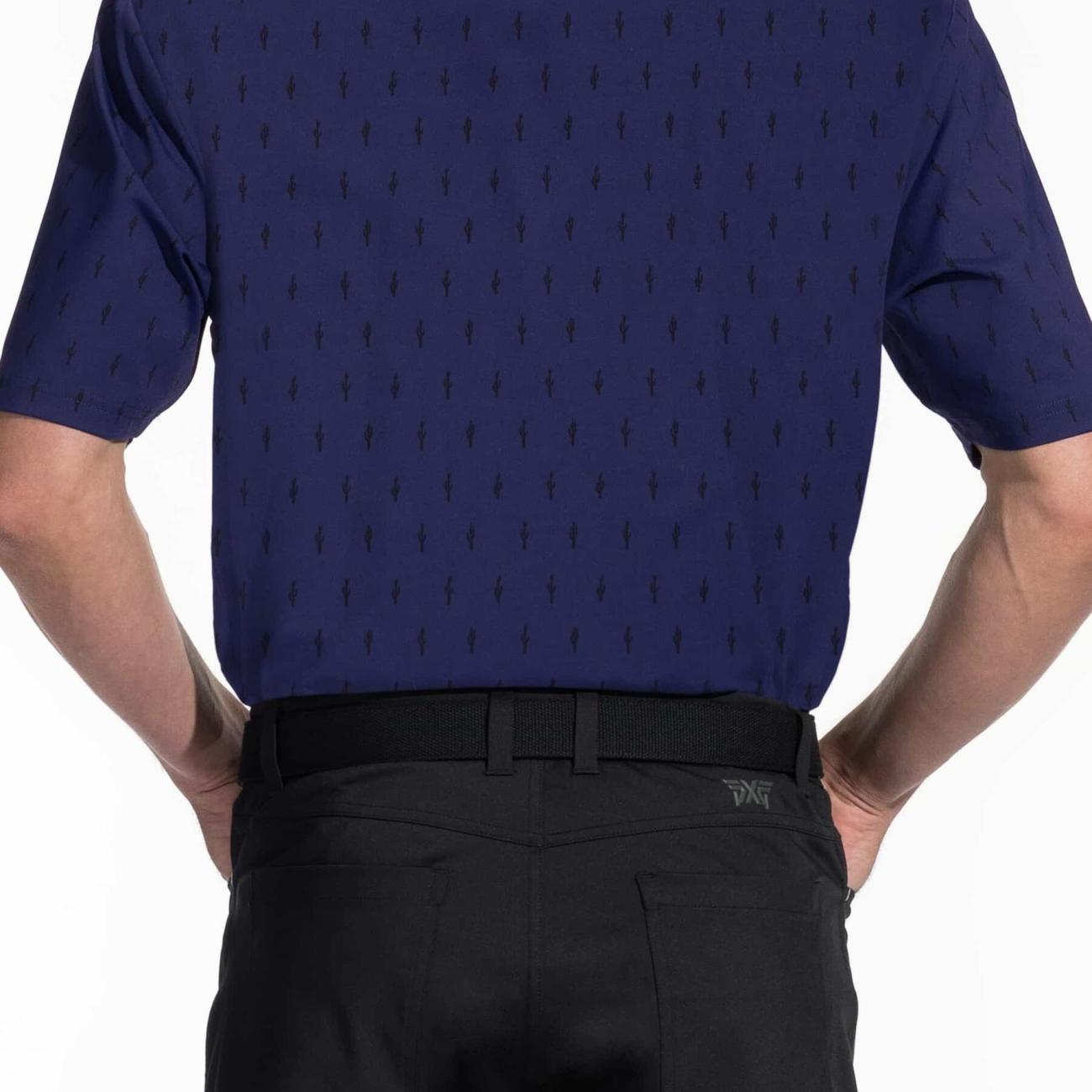 Men's COMFORT FIT CACTUS PRINT POLO - Navy