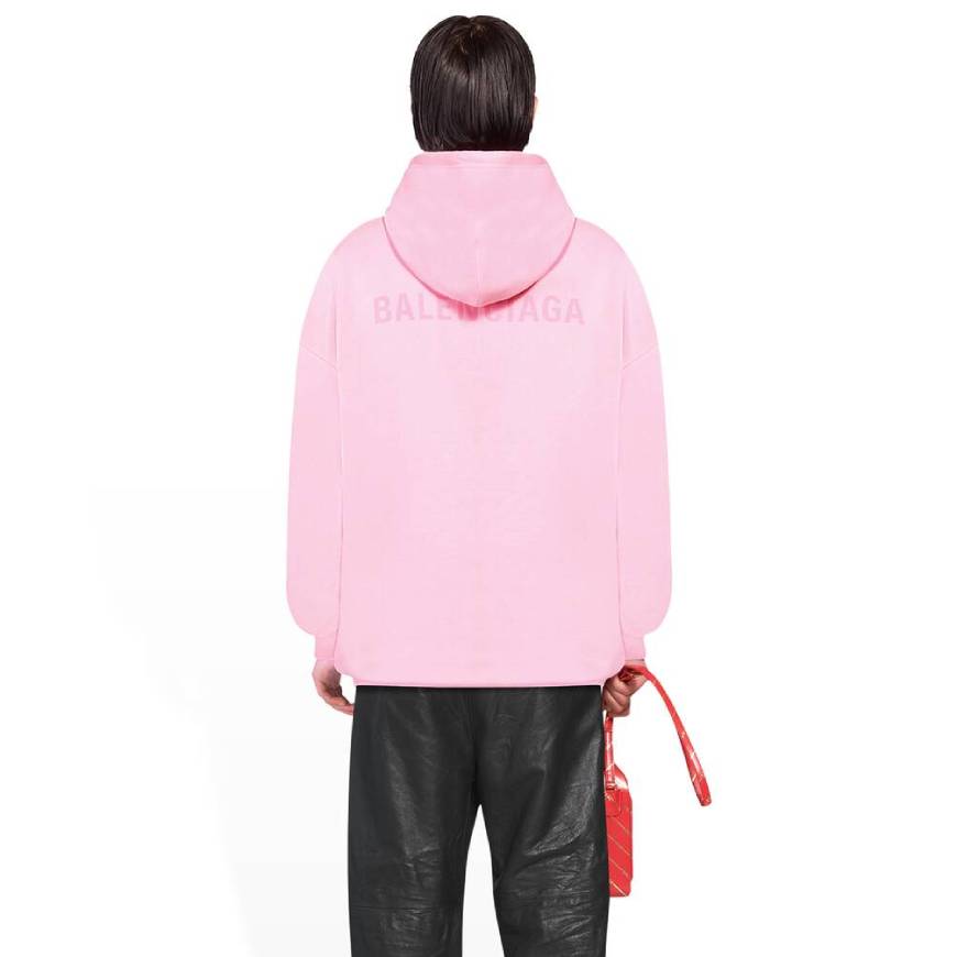 WOMEN'S BALENCIAGA HOODIE MEDIUM FIT IN PINK/WHITE