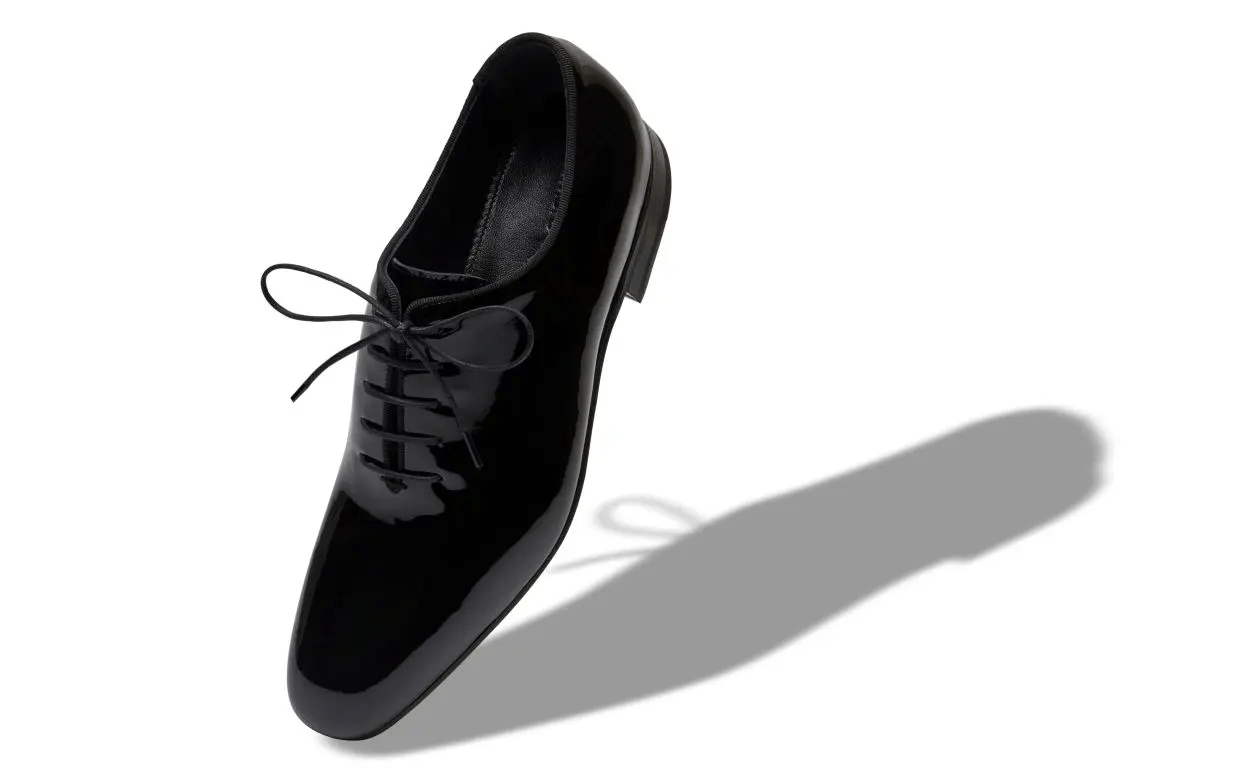 BARNABY BLACK PATENT LEATHER OXFORDS 