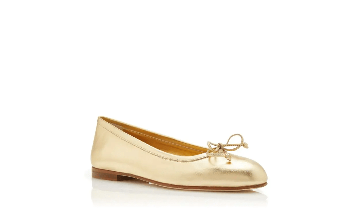 VERALLI GOLD NAPPA LEATHER BALLERINA FLATS 
