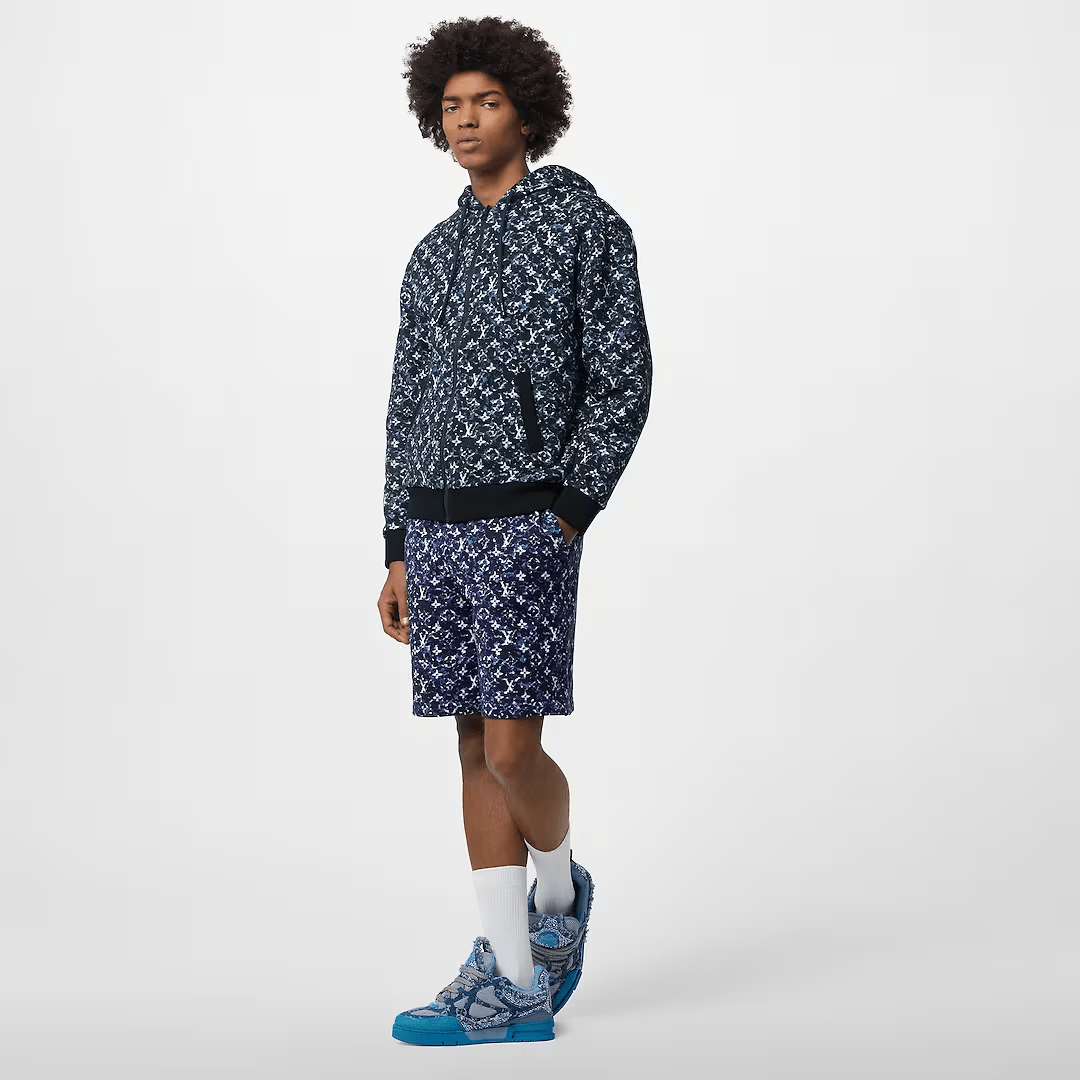 Monogrammed cotton shorts