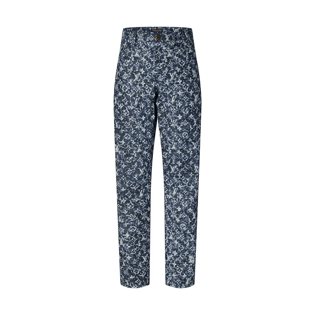Monogram denim pants