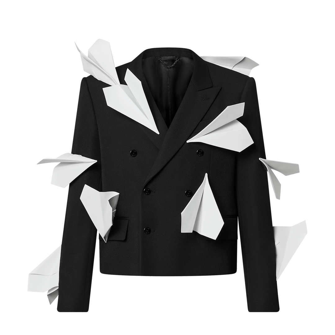 Paper Airplane Cropped Double Breasted Jacket