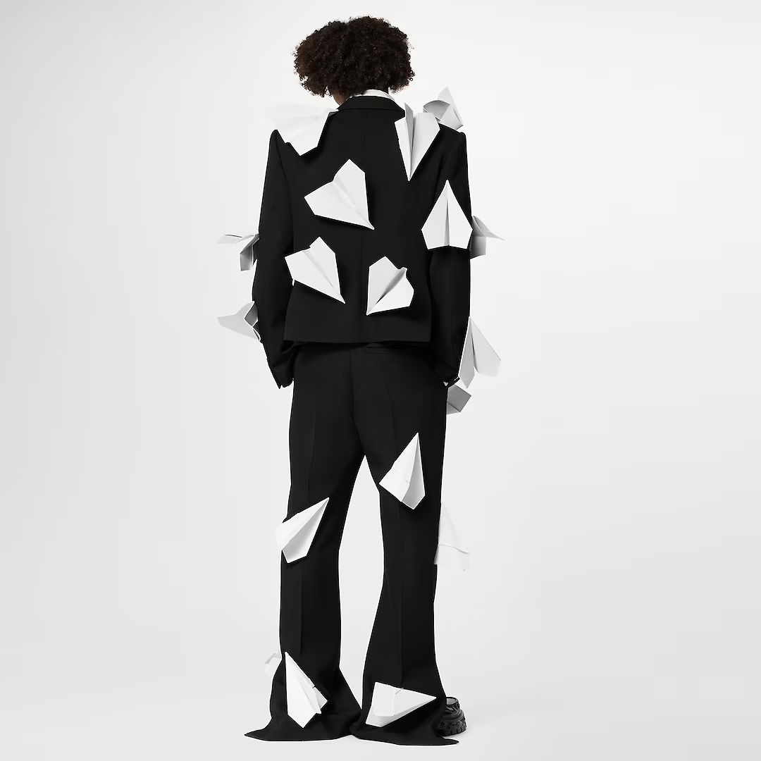 Paper Airplane Cropped Double Breasted Jacket