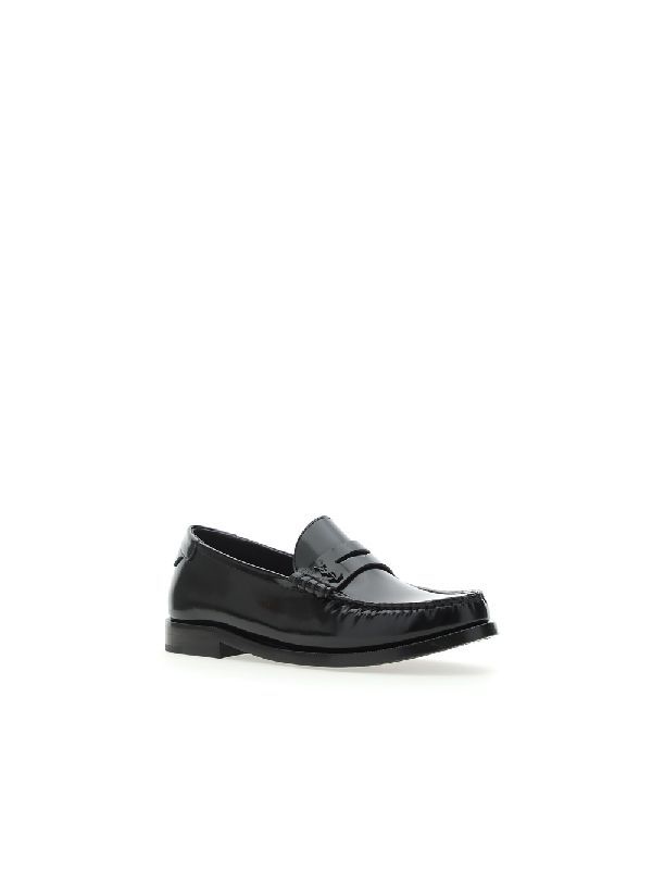 Black Leather Penny Loafers