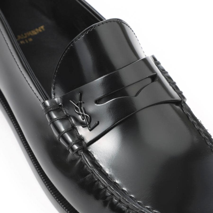 Black Leather Penny Loafers