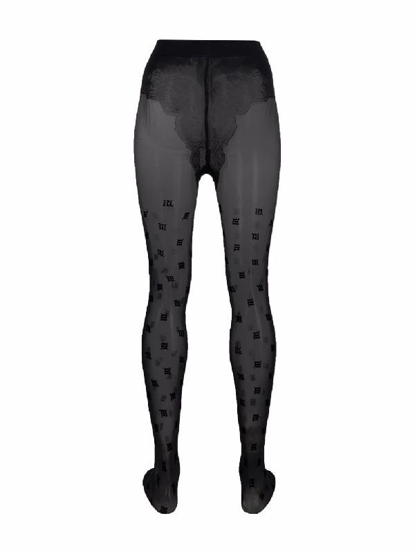 logo motif tights