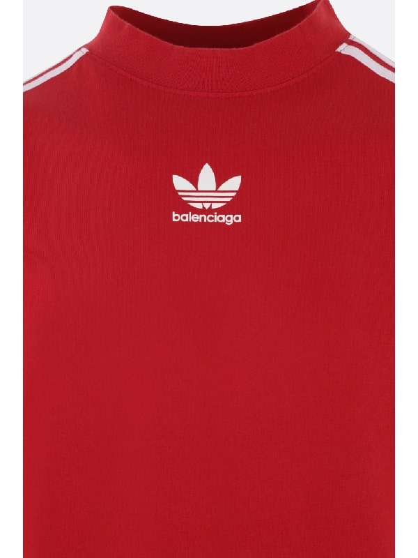 Adidas striped high neck T-shirt