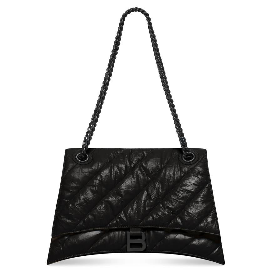 WOMEN'S CRUSH MEDIUM CHAIN BAG QUILTED IN BLACK