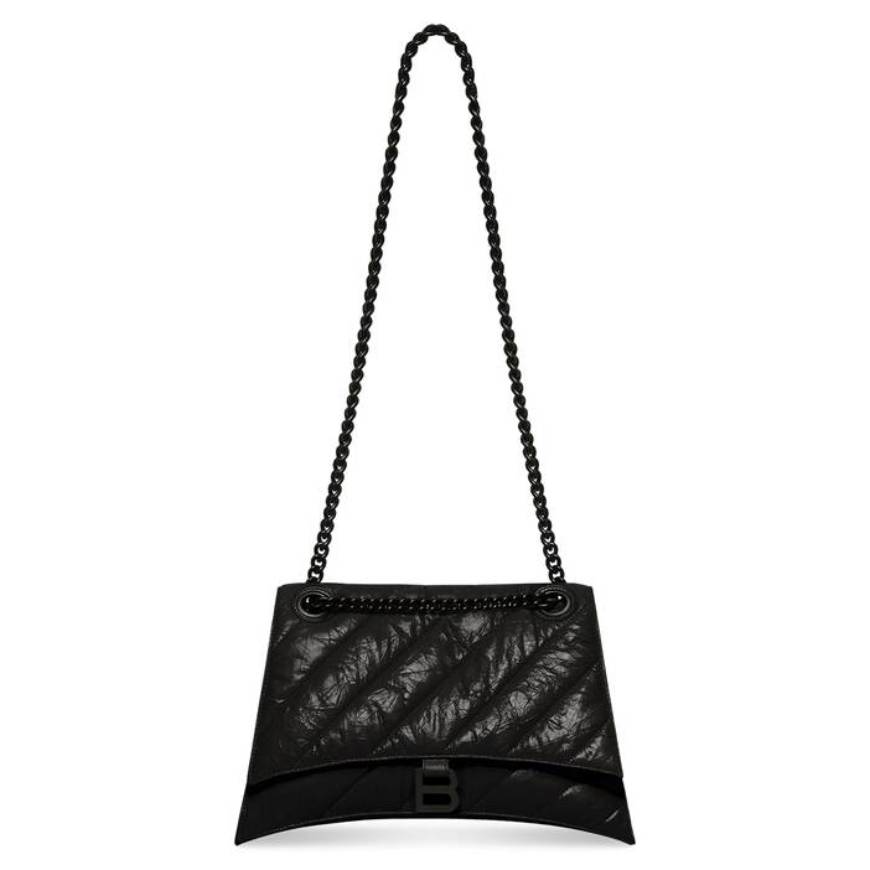 WOMEN'S CRUSH MEDIUM CHAIN BAG QUILTED IN BLACK