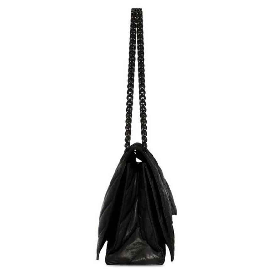 WOMEN'S CRUSH MEDIUM CHAIN BAG QUILTED IN BLACK