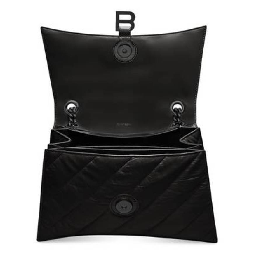 WOMEN'S CRUSH MEDIUM CHAIN BAG QUILTED IN BLACK