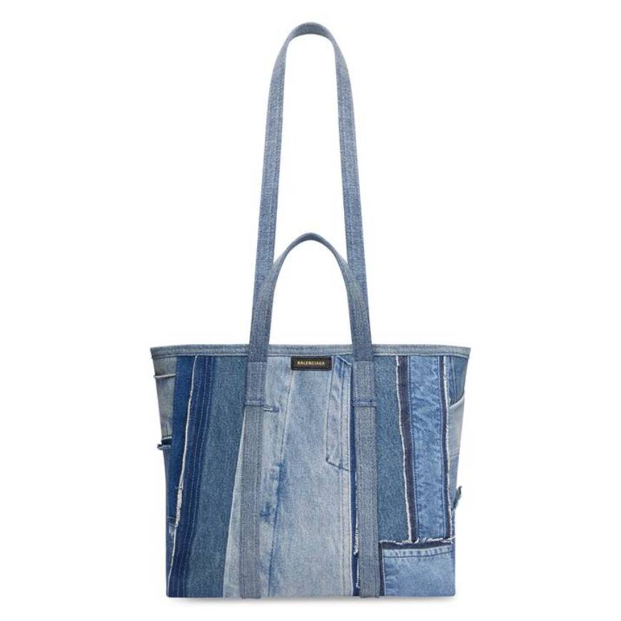 WOMEN'S BARBES MEDIUM EAST-WEST SHOPPER BAG IN DENIM IN BLUE