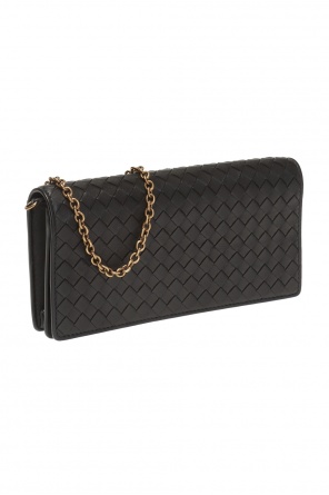 BOTTEGA VENETA BLACK ‘INTRECCIATO’ CHAIN WALLET