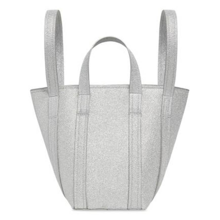 WOMEN'S EVERYDAY XS NORTH-SOUTH SHOULDER TOTE BAG IN SPARKLING FABRIC IN SILVER