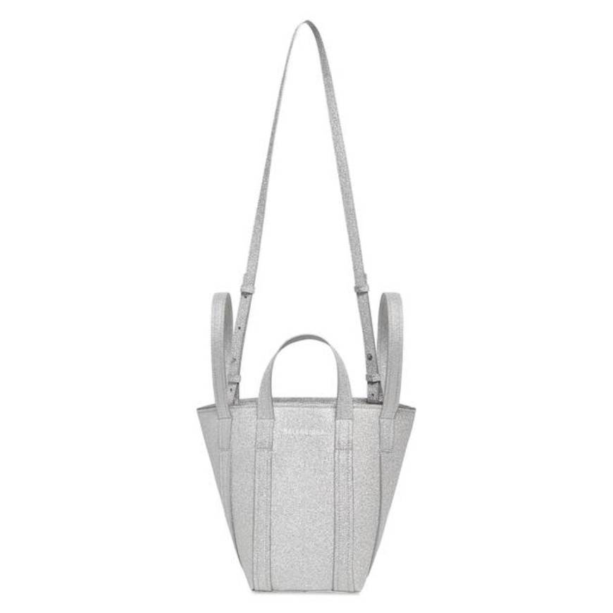 WOMEN'S EVERYDAY XS NORTH-SOUTH SHOULDER TOTE BAG IN SPARKLING FABRIC IN SILVER