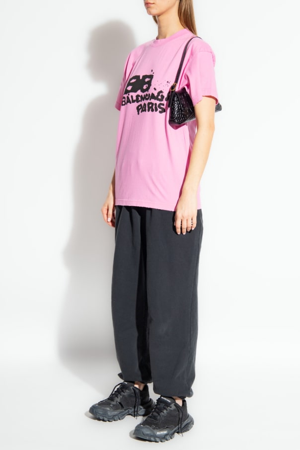 BALENCIAGA PINK PRINTED T-SHIRT
