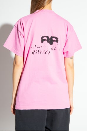 BALENCIAGA PINK PRINTED T-SHIRT