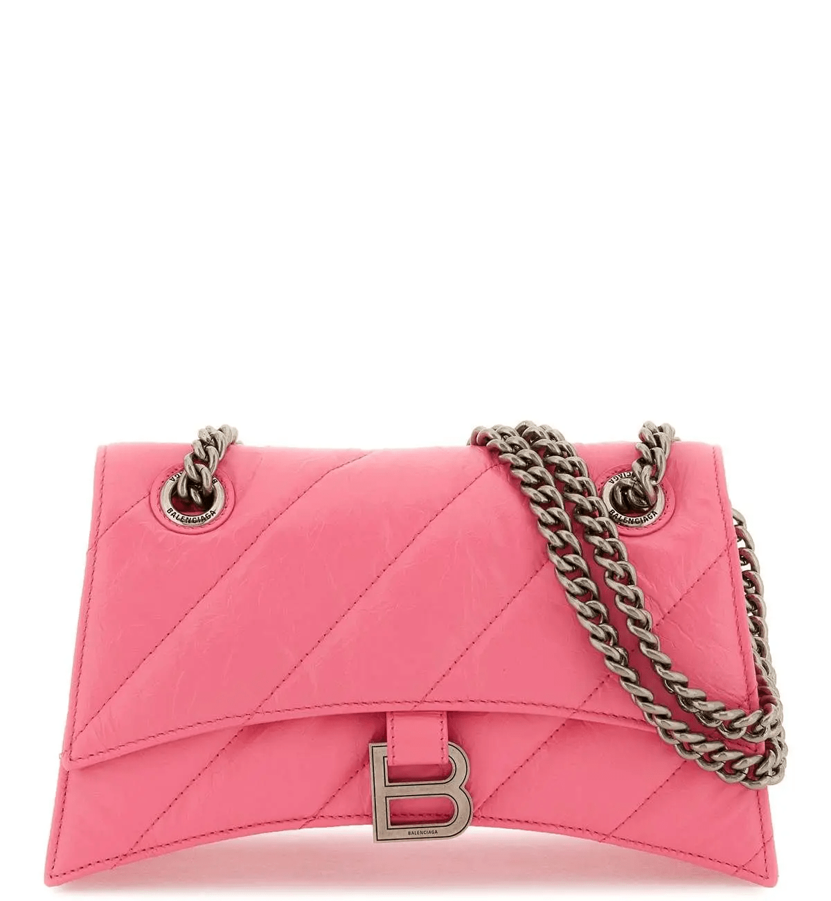 Balenciaga Small Crush Chain Bag in Fluo Pink