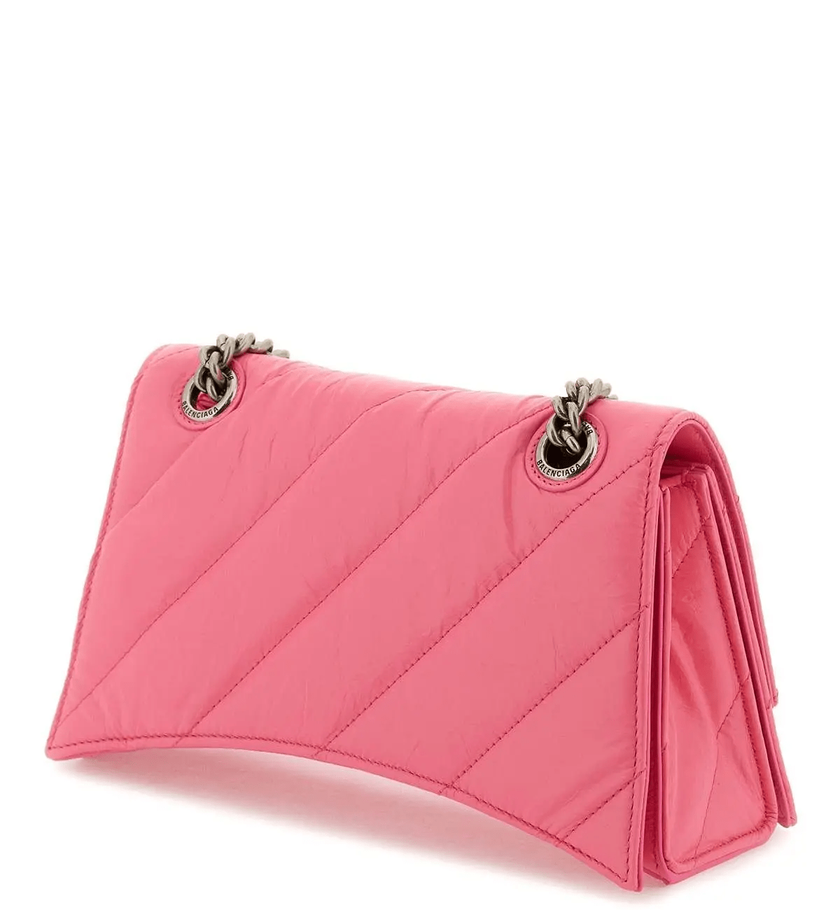 Balenciaga Small Crush Chain Bag in Fluo Pink