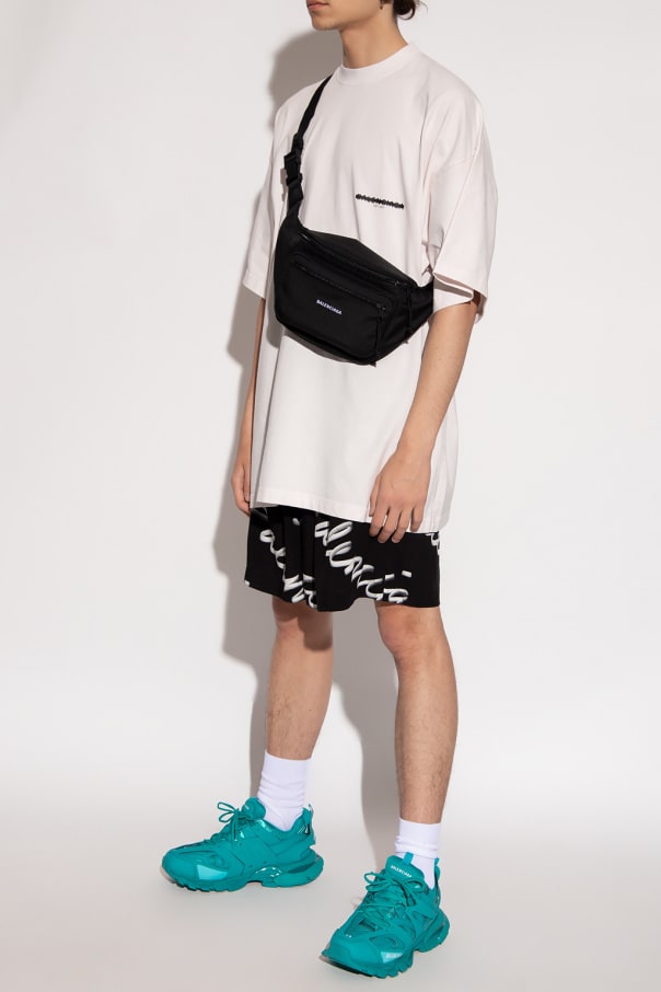 BALENCIAGA CREAM LOGO T-SHIRT